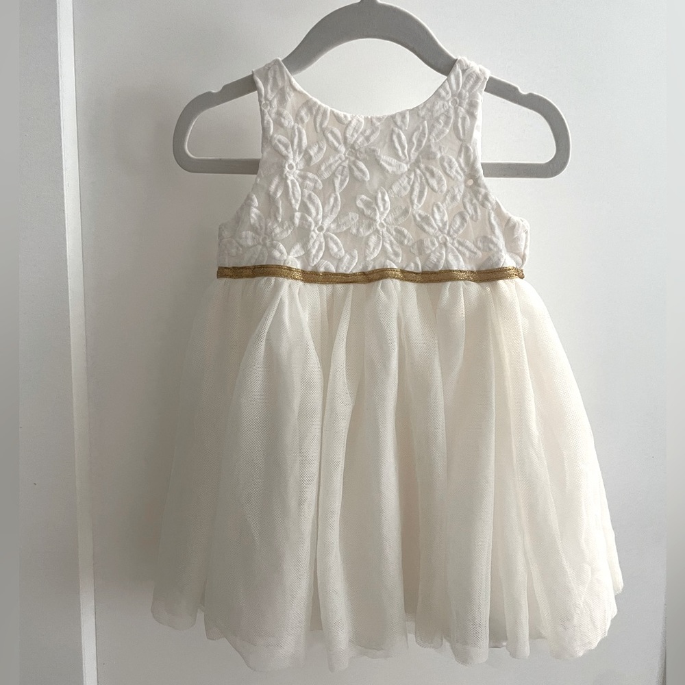 CAT&JACK | BABYGIRL 12M | WHITE FLOWER TULLE DRESS